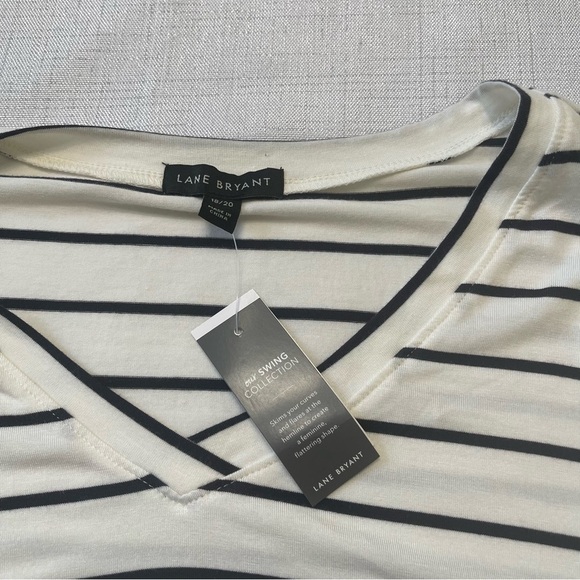 Lane Bryant Striped Peplum Tee Plus Size Casual NWT Size 18-20 - Picture 4 of 7